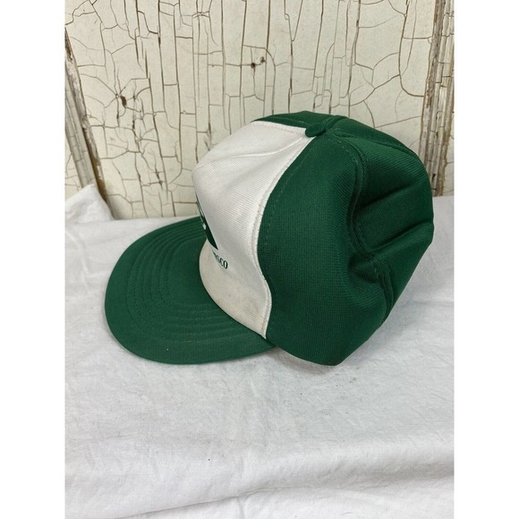 Vintage Continental Emasco Green & White Oil And Gas Snap Back Trucker Hat - Picture 3 of 7